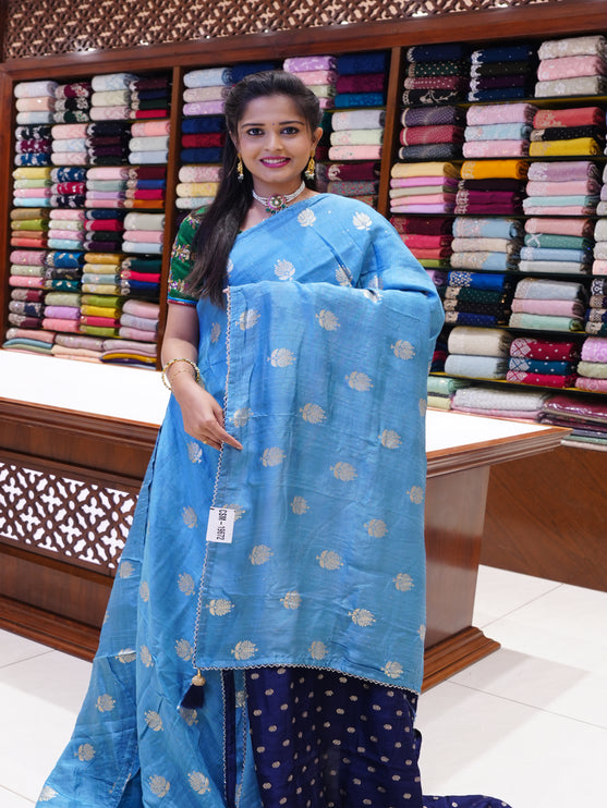 CSM-19672 | Turquoise Blue Varsha Silk Saree