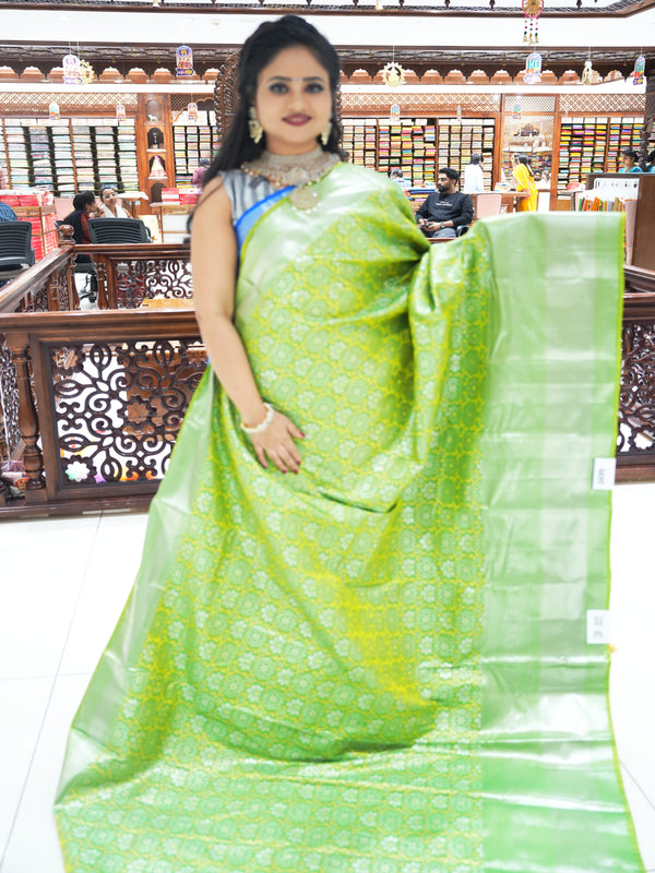 CSM-18335 | Mehandi Green Kanchi Brocade  Saree