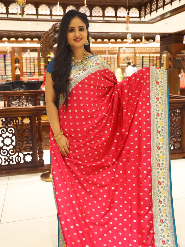 CSM-18559 | Magenta Banaras Soft Silk Saree