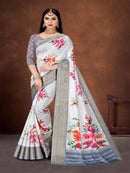 Sky Blue Crush Georgette Saree