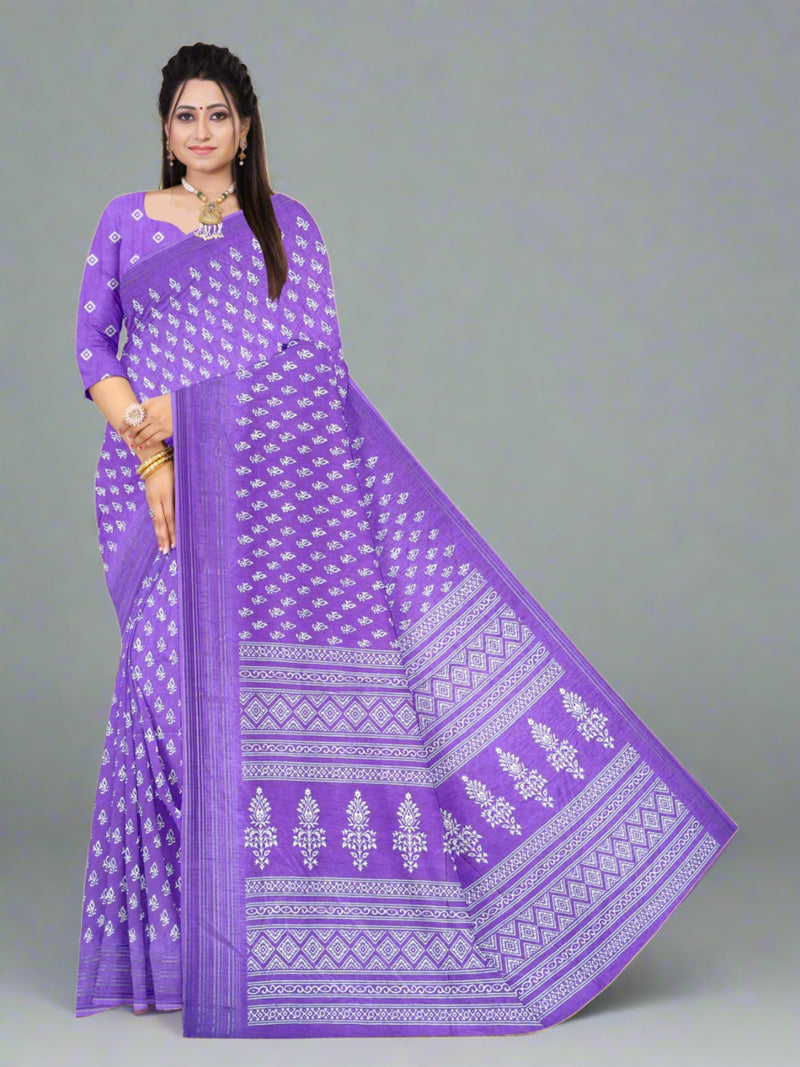 Onion Pink  Chanderi silk  saree  | BUY 1 GET 1 FREE