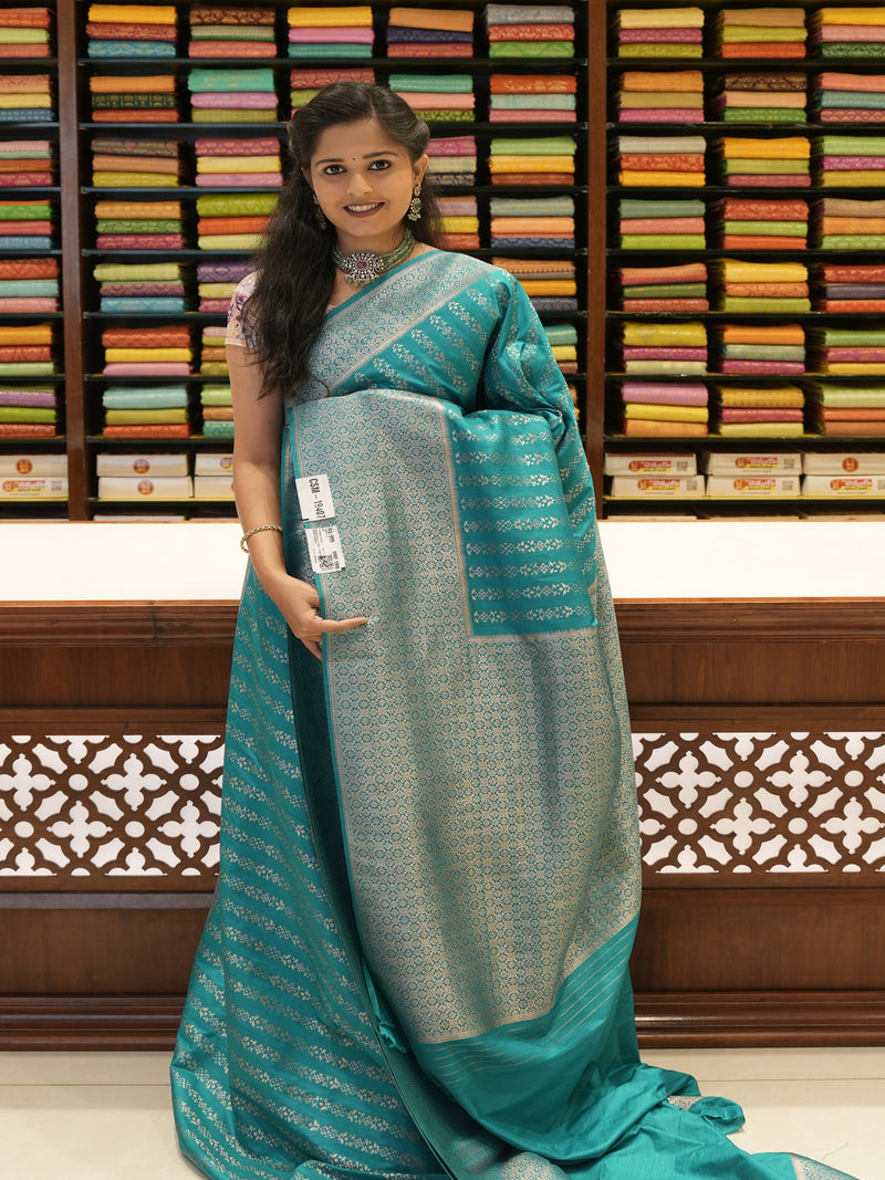 CSM-19407 | Sea Green Banaras Saree