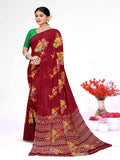 Maroon Georgette Saree