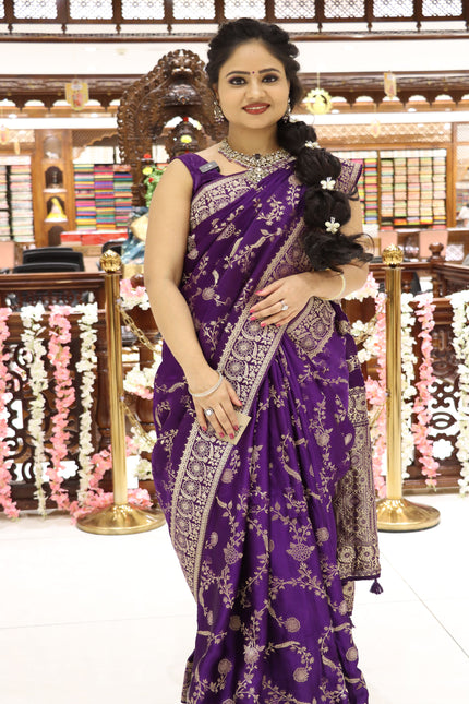 CSM-17531 | Purple Malai Crepe Saree