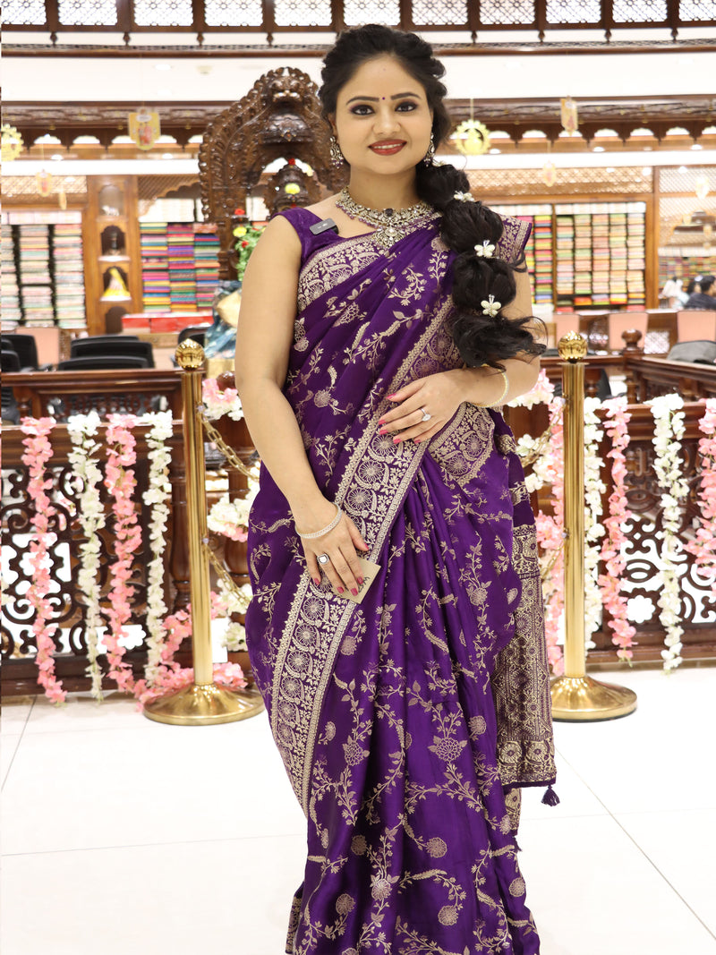 CSM-17531 | Purple Malai Crepe Saree