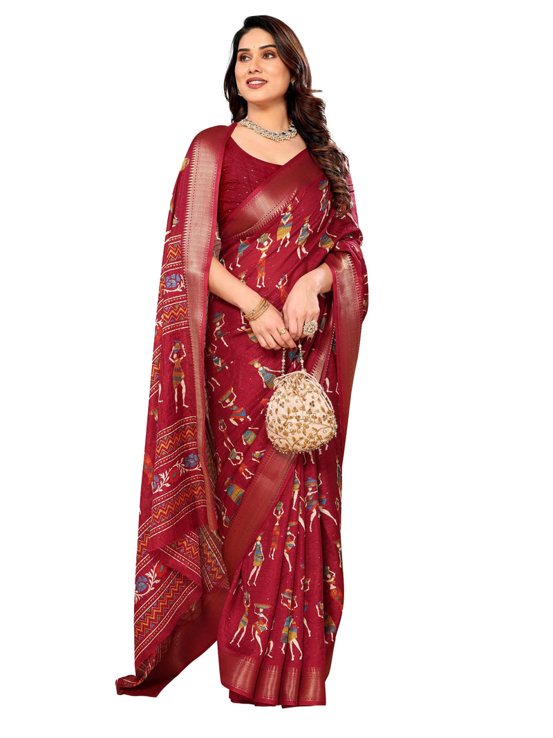 Purple  Dola Silk Saree | BUY 1 GET 1 FREE