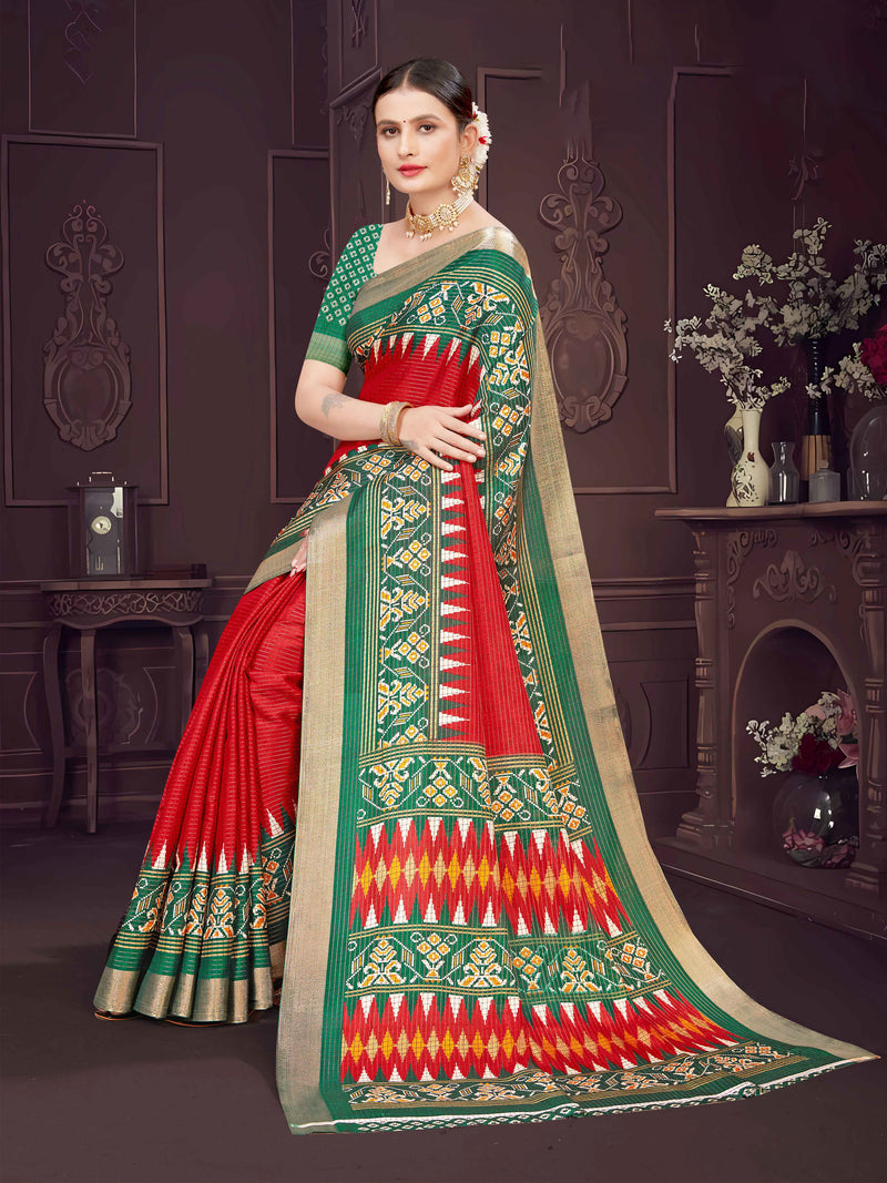 Navy Soft Chanderi Silk saree  | BUY 1 GET 1 FREE