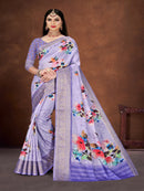 Sky Blue Crush Georgette Saree