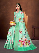 Sky Blue Crush Georgette Saree