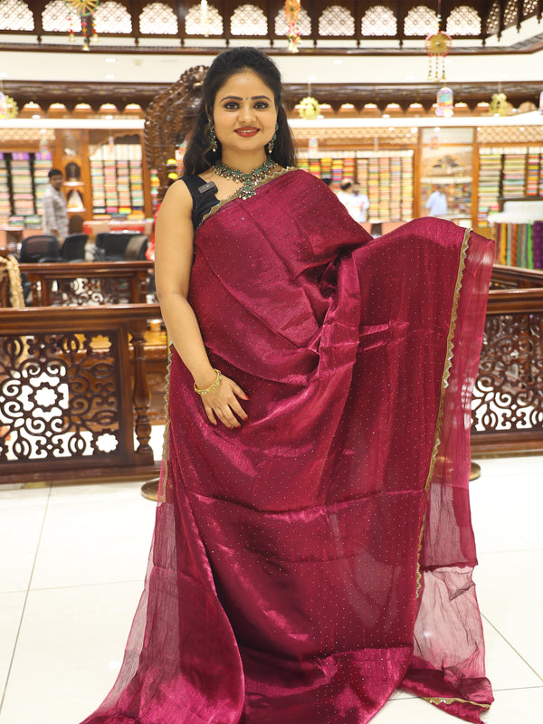 CSM-18605 | Wine Glass Tissue Saree