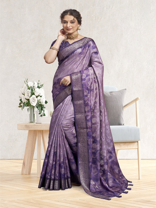 Lavender  Semi Tusser saree