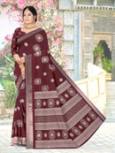 Peacock Blue Jute Silk Saree