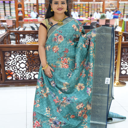 CSM-18701 | Sage Green Dola Printed Saree