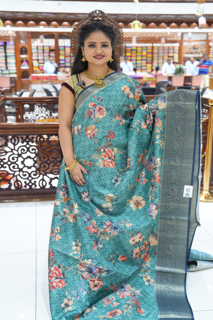 CSM-18701 | Sage Green Dola Printed Saree