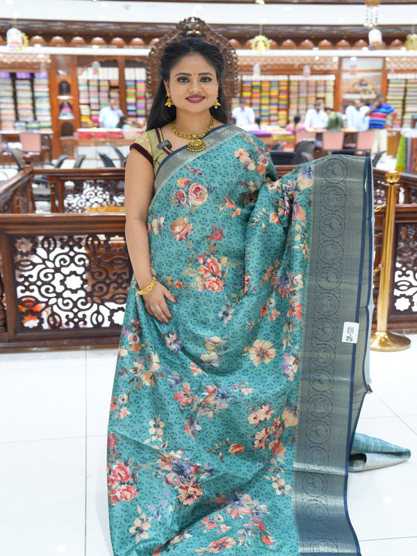 CSM-18701 | Sage Green Dola Printed Saree