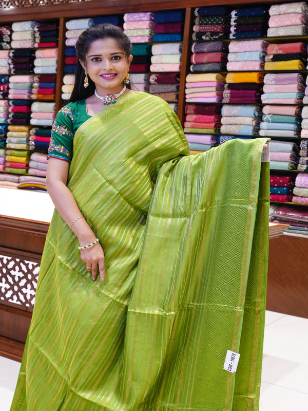 CSM-19679 | Light Green Matka Silk Saree