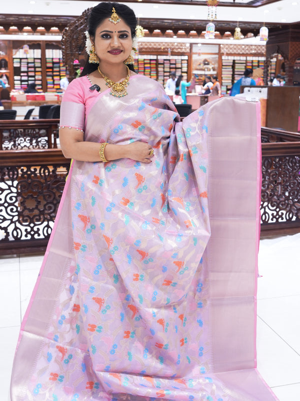 CSM-18464 | Lavender Light weight Chanderi Silk  Saree With