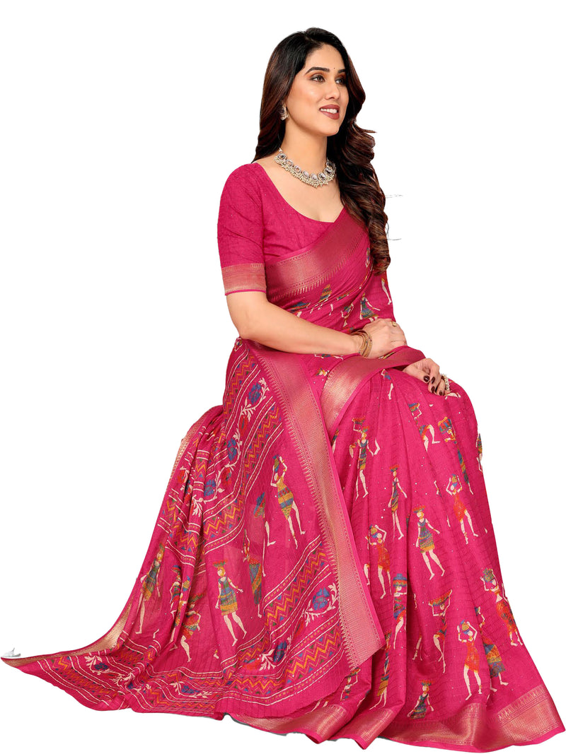 Purple  Dola Silk Saree | BUY 1 GET 1 FREE