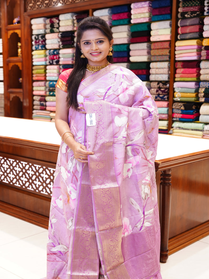 CSM-19642 | Onion Pink Crepe Silk Saree