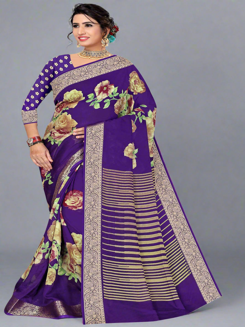 Navy Georgette Saree