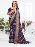 Violet Chiffon Saree | BUY 1 GET 1 FREE