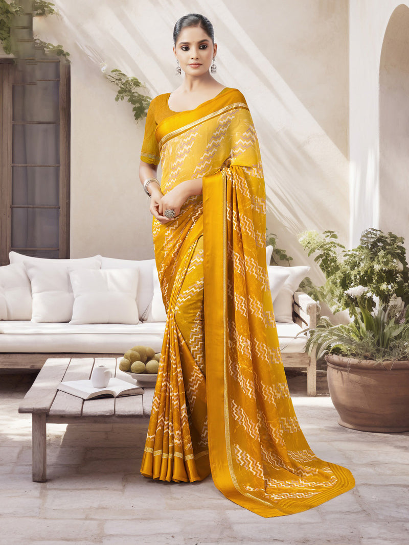 Mustard Georgette saree