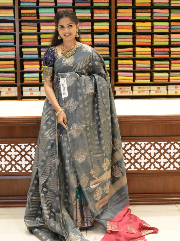 CSM-19382 | Grey  Dola Silk Saree