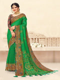 Rama Green  Chiffon Saree | BUY 1 GET 1 FREE