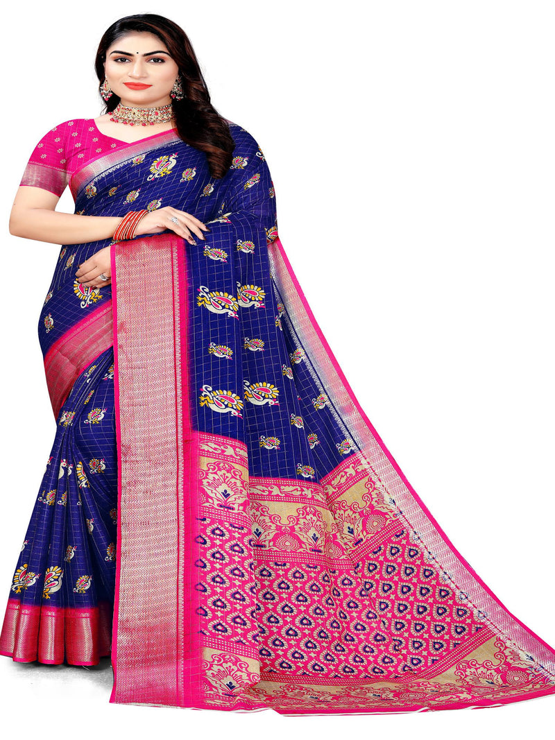 Purple Soft Chanderi saree | BUY 1 GET 1 FREE