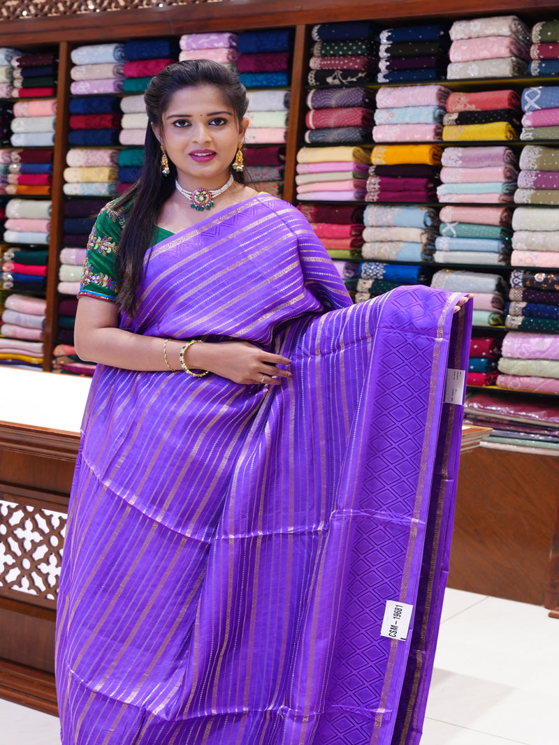 CSM-19681 | Lavender Matka Silk  Saree