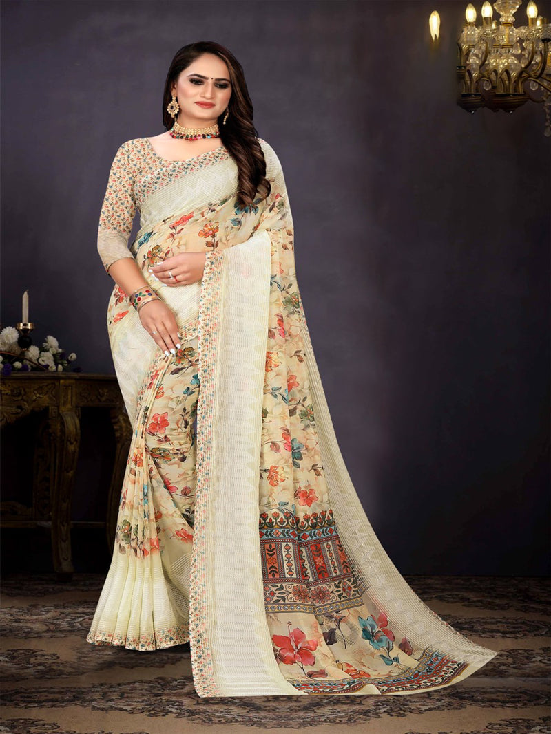 Light Pink Georgette Saree