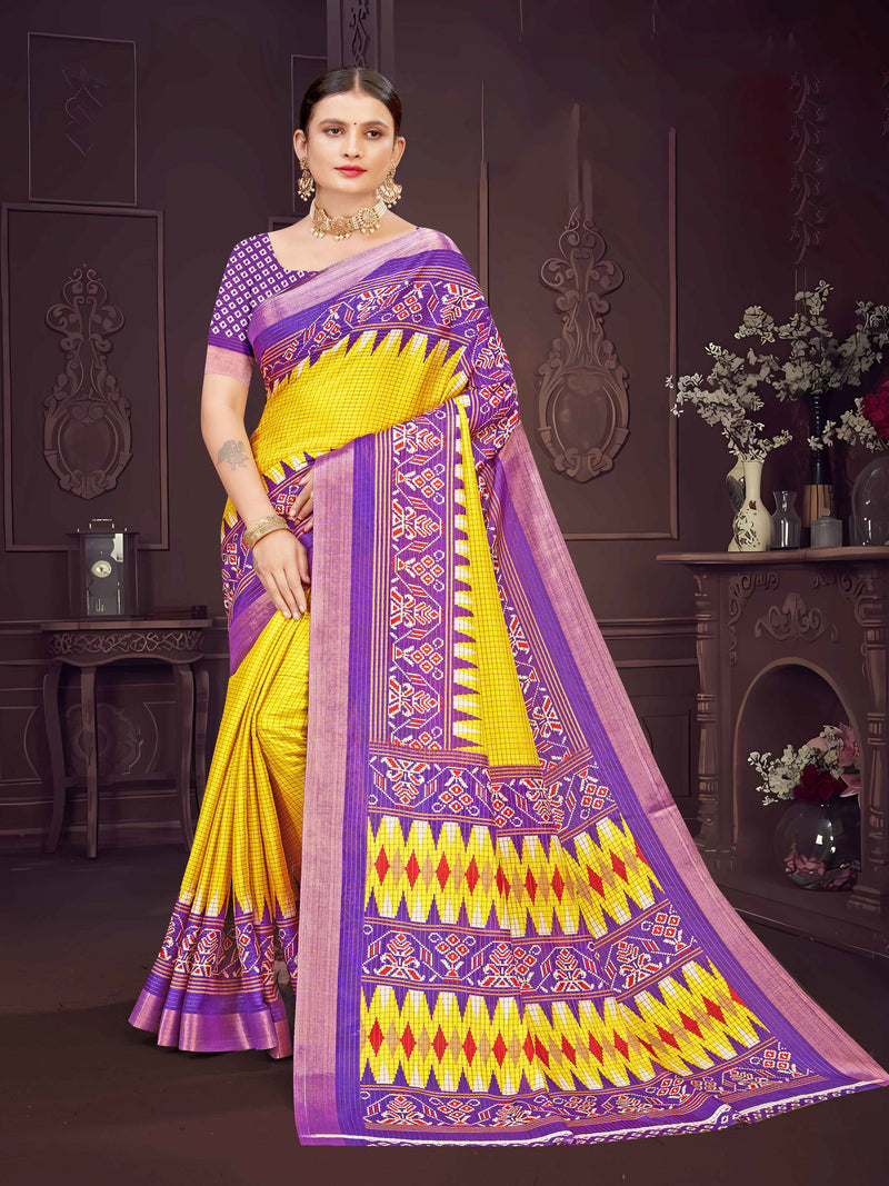 Navy Soft Chanderi Silk saree  | BUY 1 GET 1 FREE