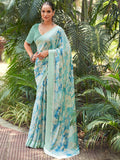 Pista Green Georgette saree