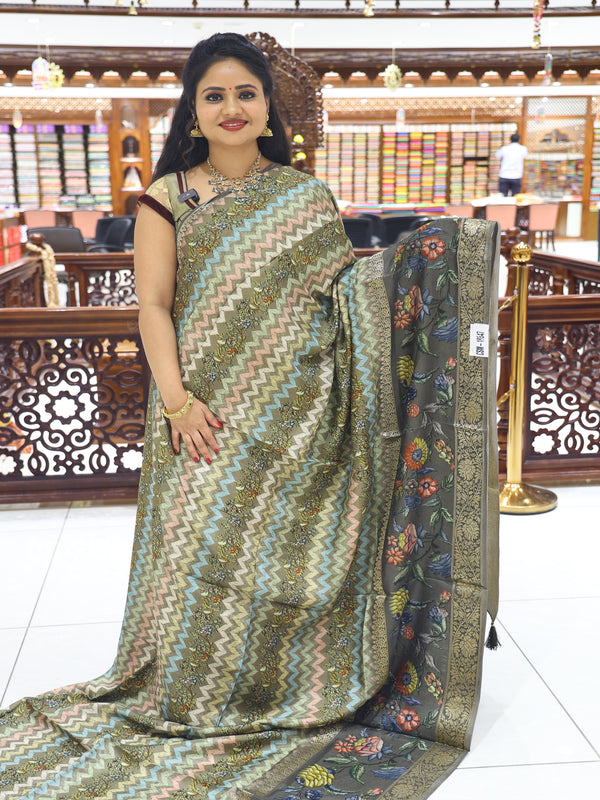 CSM-18647 |  Beige Floral Printed Soft Georgette  Saree