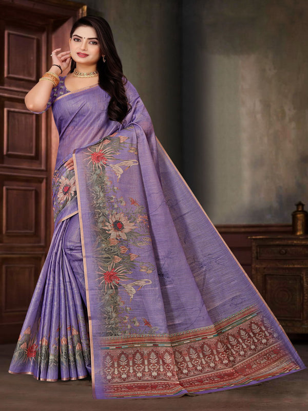 Violet Dupiyana Silk saree