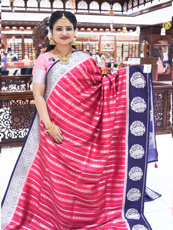 CSM-18456 | Rani Pink & Violet Soft Silk Saree