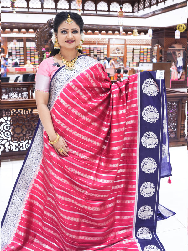 CSM-18456 | Rani Pink & Violet Soft Silk Saree