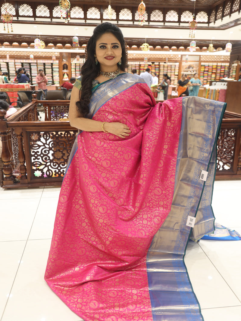 CSM-18402 | Rani Pink & Tiffany Blue Kanchi Pattu Saree