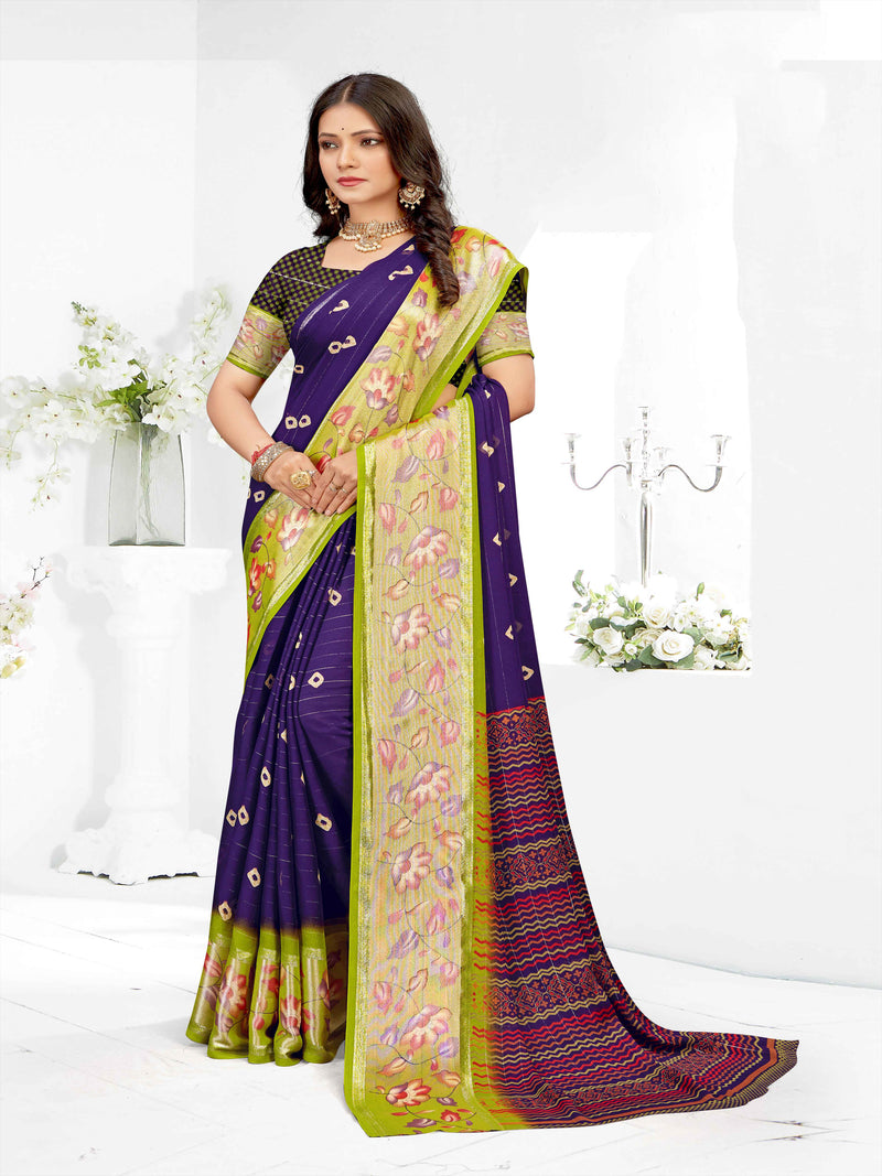 Magenta Soft Silk  saree  | BUY 1 GET 1 FREE