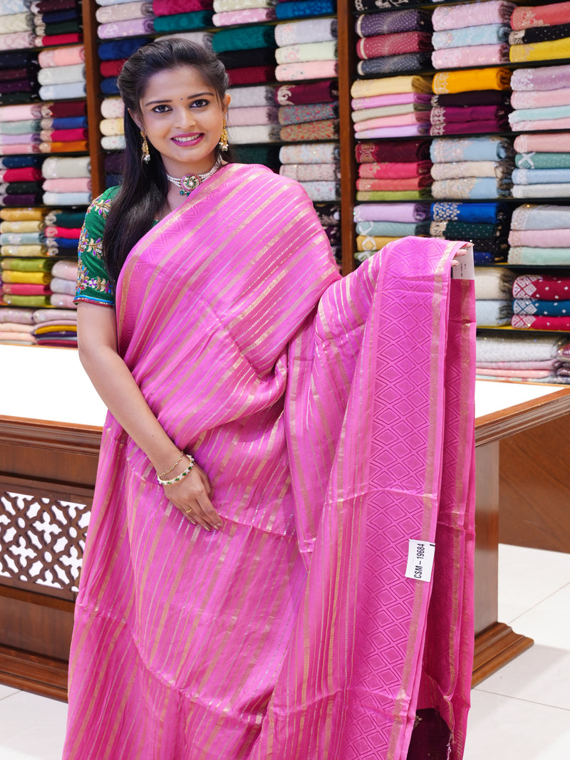 CSM-19684 | Rose Pink Matka Silk Saree