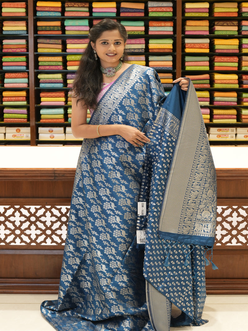 CSM-19398 | Teal  Banaras Saree