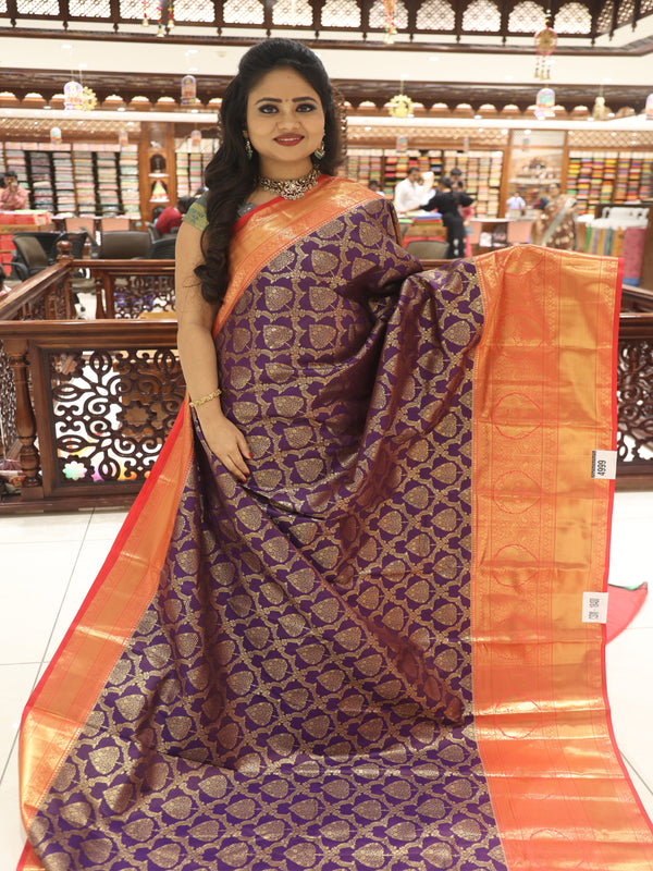 CSM-18400 | Violet & Red Kanchi Pattu Saree