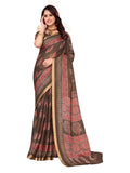 Grey  saree Chanderi Silk| BUY 1 GET 1 FREE