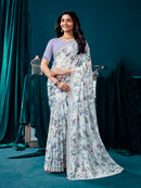 White Georgette  saree