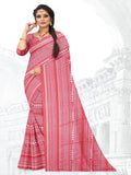 Red Chiffon Brasso Saree | BUY 1 GET 1 FREE