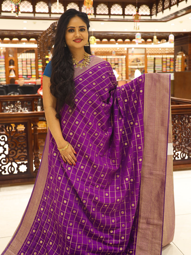 CSM-18545 | Violet Banaras Saree