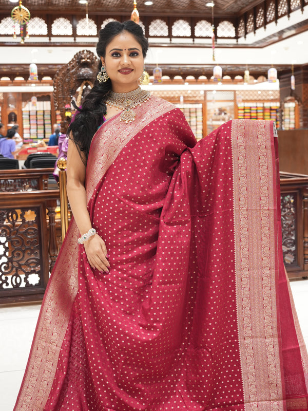 CSM-17811 | Maroon Jute Silk Saree