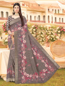 Grey Soft Jute saree | BUY 1 GET 1 FREE