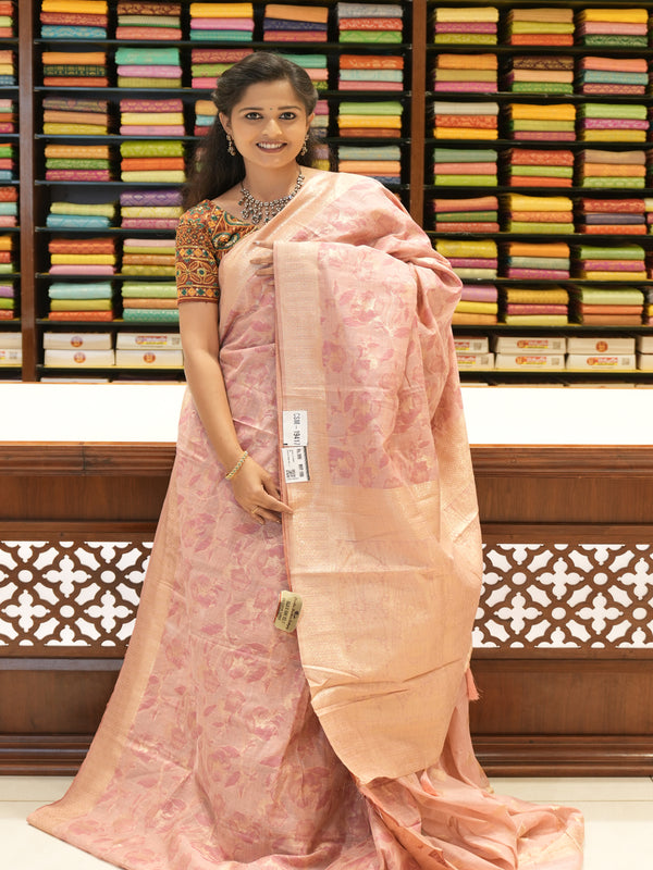 CSM-19417 | Pink Jute Silk Saree