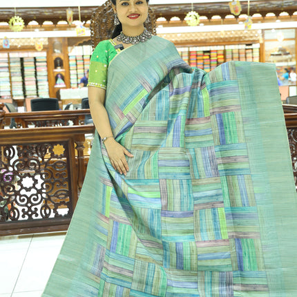 CSM-17202 | Green Tussar Silk Saree